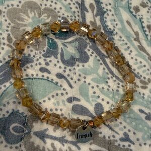 Erimish Gold and Tan Beaded Bracelet